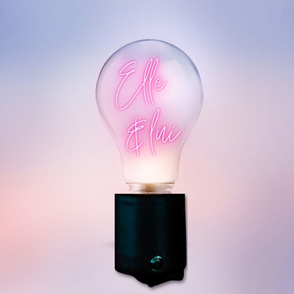 elle et lui lampe neon