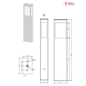 DIMENSIONS BORNE BRICK N°3 anthracite 108003006