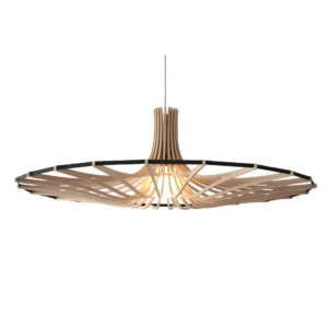 [1000120 1 DIFF] Suspension Boléro Brut L D120 (Noir, Kit lin et rosace bois, Avec Diffuseur)